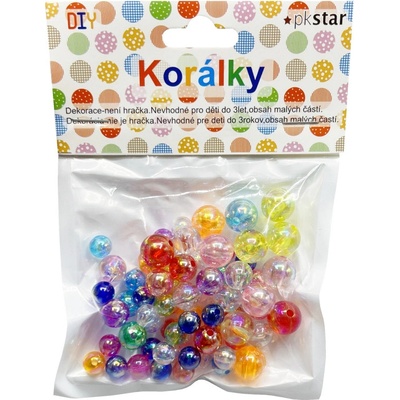 PKstar Korálky plastové barevný 8, 10, 12 mm 31g