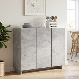 vidaXL Бюфет Бетонно сиво 85.5 x 31 x 75 см Инженерна дървесина (8011543)