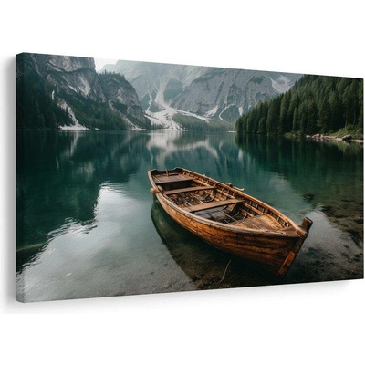 Obraz loďka na horském jezeře - 60x40