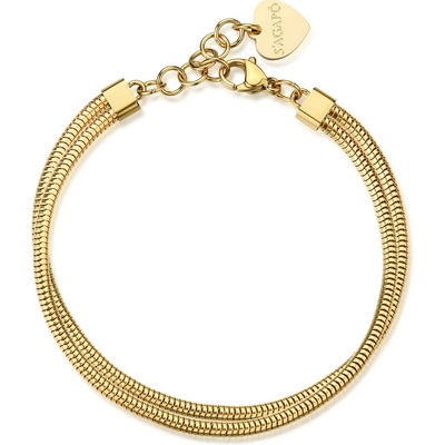 S'Agapõ Dvojitý pozlacený náramek Hádek Chunky SHK119