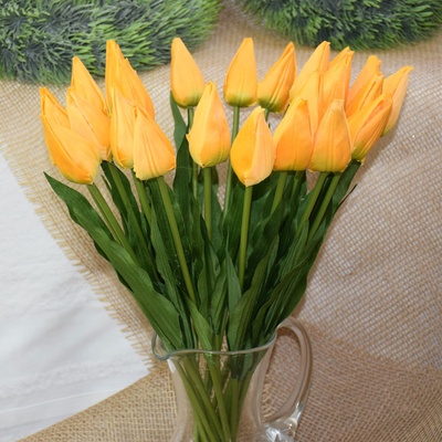Umělá kytice tulipán Varianta: 2 žlutá, Balení: 1 svaz.