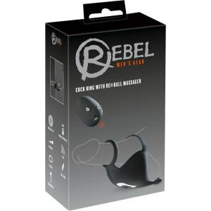 Rebel - вибриращ пенис ринг и вибратор за тестиси - акумулаторен - черен
