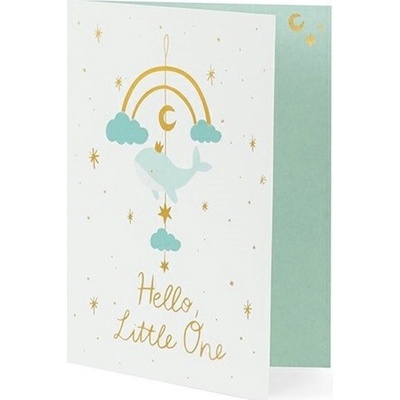 KAZ2 Party Deco Pohlednice s přívěskem - Hello Little One, 14x20cm Modrá