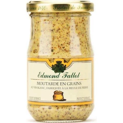 Edmond Fallot Hrubozrnná dijonská hořčice s bílým vínem sklo 205 g