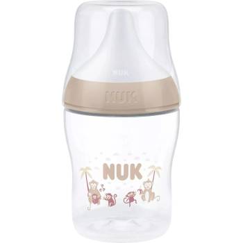 Nuk Шише със силиконов биберон NUK Perfect Match - 150 ml, размер S, 0 м+, маймуна, бежово (10215408)