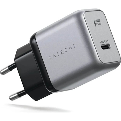 Satechi síťová nabíječka GAN USB-C, PD, 30W, strieborná