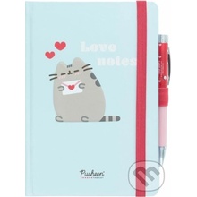 CurePink Poznámkový blok s propiskou Pusheen: Love Notes A5 14,8 X 21 cm CPA5008