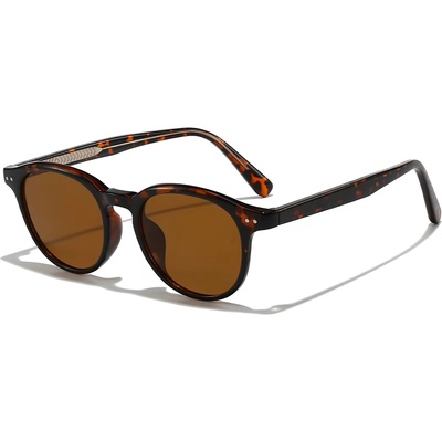 Techsuit Слънчеви очила Techsuit Sunglasses (99046) - унисекс, кръгла TR90 рамка - Леопардов (Brown Print)