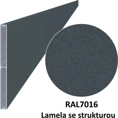 Hliníkový profil 200x16x6000 mm s povrchovou úpravou se strukturou, antracit RAL7016
