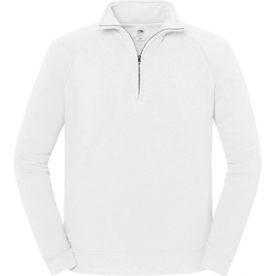 Fruit of the Loom mikina Iconic Premium Zip Neck Sweat s 1/4 zipem white