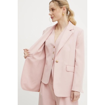 BOSS Orange Сако с лен BOSS Orange в розово с едно копче с изчистен дизайн 50546215 (50546215)