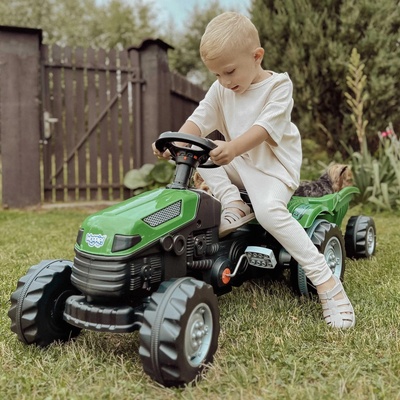 WOOPIE šliapací traktor Farmer GoTrac MAXI s prívesom tiché kolesá