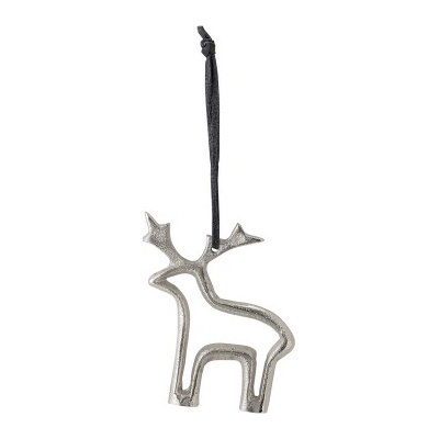 Závěsná vánoční ozdoba sobík Rooni Silver 11 cm Bloomingville