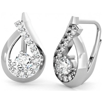 Couple, Elegantní náušnice Tear, bílé zlato se zirkony, 585-66-3-0339.1B00.0.00.001.08