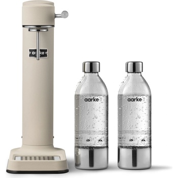 AARKE Carbonator 3, stainless steel soda maker with 2 x BPA-free bottles, sand finish - B1043-PET01