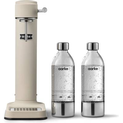 AARKE Carbonator 3, stainless steel soda maker with 2 x BPA-free bottles, sand finish - B1043-PET01