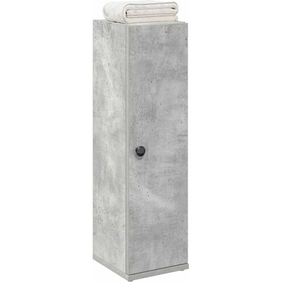 vidaXL Шкаф за баня с държач за ролки, бетонно сив, 20, 5x22x72 см (858518)