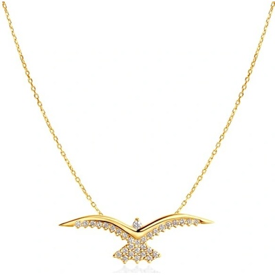 Savicki Náhrdelník vtáčik žlté zlato, diamanty SAVMAYN-LBR-1176