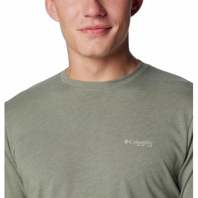 Columbia Pánske tričko s dlhým rukávom PFG Uncharted Tech Tee LS zelené Cypress Heather