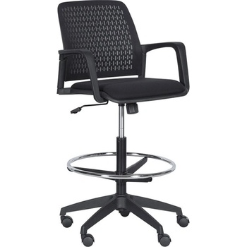 Bittel Работен стол Carmen 7556, до 120кг, дамаска/мрежа, полипропиленова база, Tilt tension механизъм, газов амортисьор, коригиране на височината, въртене на 360 градуса, черен (bt-3520376)