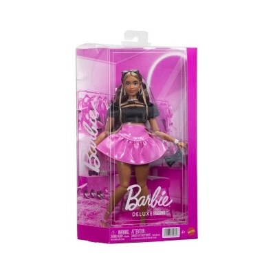 Barbie Deluxe Style módna v čiernom tope a ružovej sukni