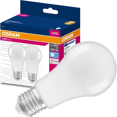 Osram 2PAK LED žiarovka E27 A60 13W 100W 1521lm 4000K Neutral 200° VALUE