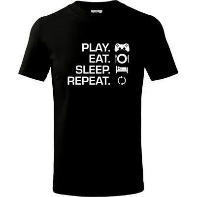 Play Eat Sleep Repeat game tričko detské čierna