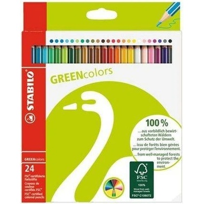 Stabilo 16045 GreenColours barevné šestihranné 24 ks