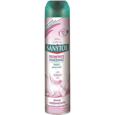 Sanytol dezinfekční osvěžovač vzduchu ve spreji, povrchů a textilií s vůní květů, 300 ml