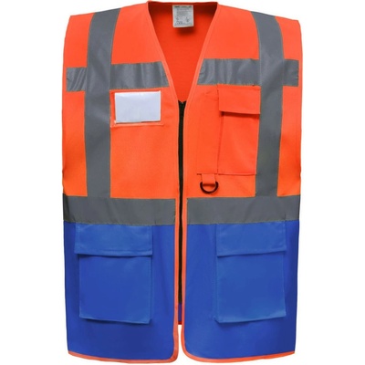 Yoko vesta HVW801 Hi Vis multifunkční výstražná oranžová fluorescent modrá královská