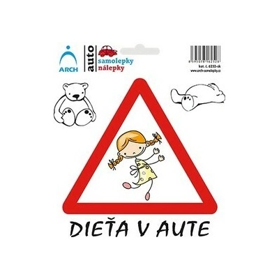 Walteco Dieťa v aute - veselé dievča, 150x180mm, nálepka Množstvo: 1 ks , 20181