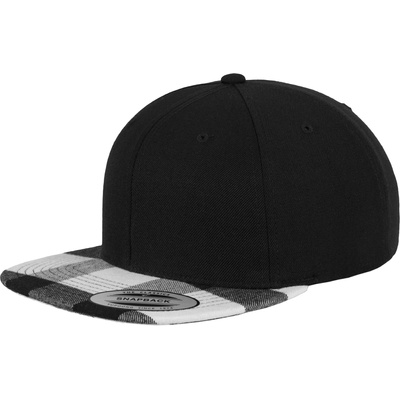 Urban Classics Шапка с козирка в черно Checked Flanell Peak Snapback UB-6089FP-00050 - Черен, размер one size