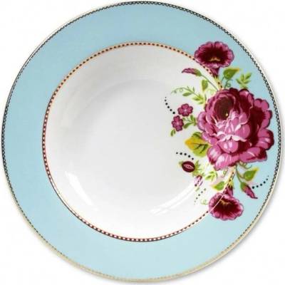 Pip Studio Floral Polévkový talíř modrý 21,5cm