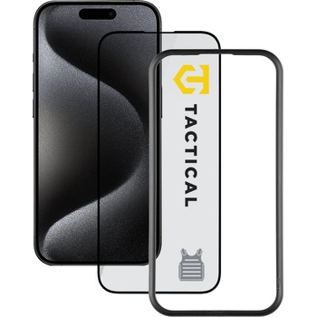 Tactical Impact Armour 5D Glass - калено стъклено защитно покритие за дисплея на iPhone 15 Pro (прозрачен-черен)