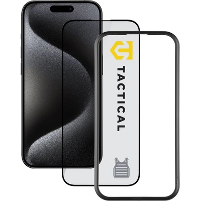 Tactical Impact Armour 5D Glass - калено стъклено защитно покритие за дисплея на iPhone 15 Pro (прозрачен-черен)