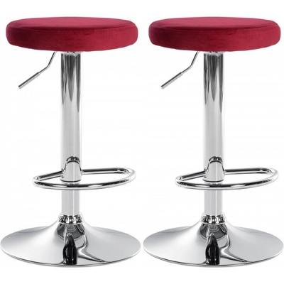 Design-Shop Ponte zamat Červená / chróm 2 ks