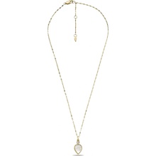 Fossil Jemný pozlátený náhrdelník s perleťou teardrop JF04248710