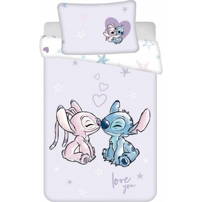 Povlečení do postýlky lilo and stitch purple baby 100 x 135 cm x cm 40 x 60 cm