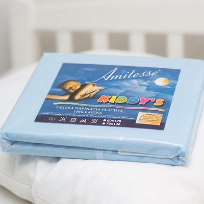 Amido Exquisit napínacia plachta zo 100 % bavlny jemný deluxe modrá Jersey 60x120