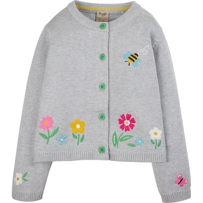 Frugi dětský pletený kardigan Květiny a čmelák – Zboží Dáma Frugi dětský pletený kardigan Květiny a čmelák – Zboží Dáma