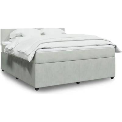 vidaXL 11461.3287800 Boxspring postel s matrací světle šedá samet