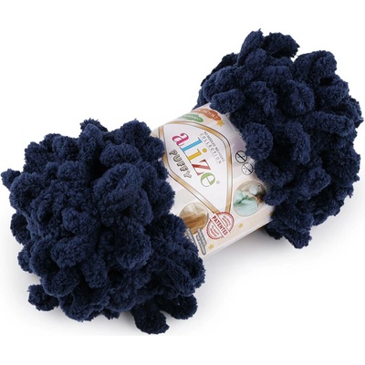 Pletací příze Alize Puffy 100 g Varianta: 39 (58) modrá tmavá, Balení: 1 ks 48994/118529/275697