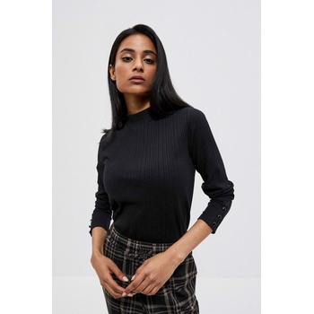 Moodo Черна ребрена тениска с дълъг ръкав Moodo | Cheren | ЖЕНИ | XS