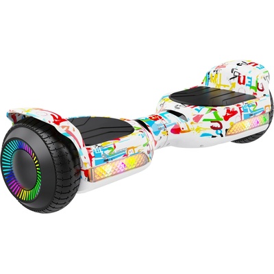 Hoverboard Rebel LED RGB biely