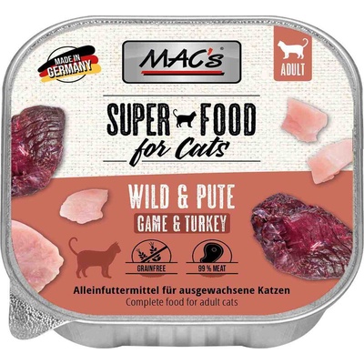 MAC's Mac’s Cat Pure Wild and Turkey - Премиум пастет за котки, без зърно, с месо от дивеч и пуешко