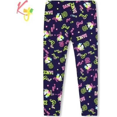 Kugo Dívčí legíny SL0398 tmavě modrá s potisky