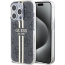 Guess IML 4G Gold Stripe iPhone 15 Pro, čierne