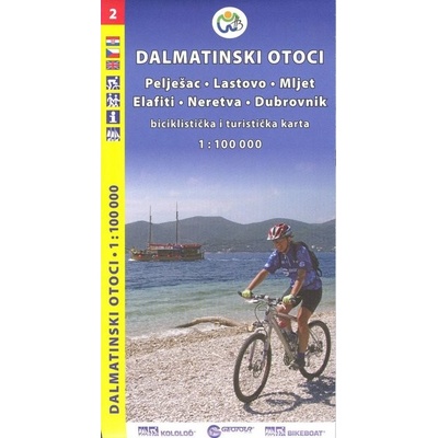 Dalmátské pobřeží jih (Pelješac, Lastovo, Mljet, Elafiti, Neretva, Dubrovnik) /cykloturistická mapa 1:100 000