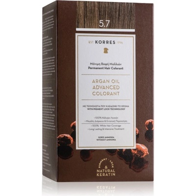 KORRES Argan Oil перманентната боя за коса с арганово масло цвят 5.7 Chocolate 50ml