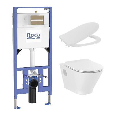 Комплект за WC Duplo S 135 mm 4 в 1 The Gap Round Rimless (бутон по избор) (A8900A902E + A3460N7000 + A801D12003) (250126)